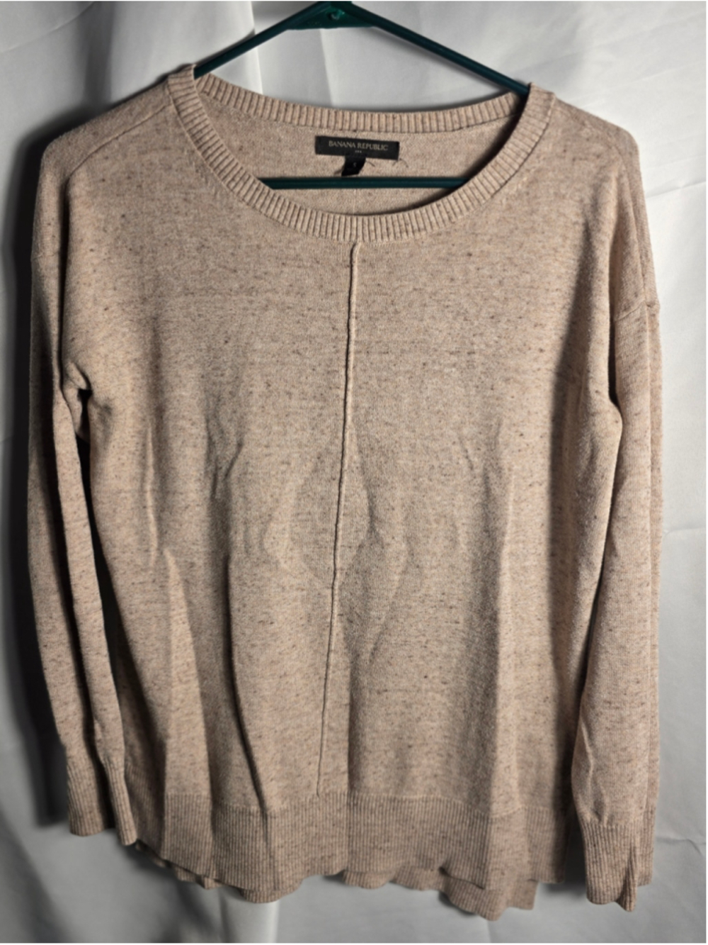 Women's Banana Republic Crew Neck Sweater Beige Brown Size S fall cozy neutral